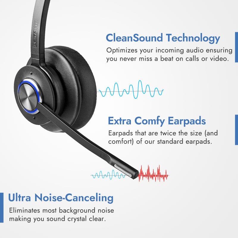 Leitner Dongle Headset Features Cleasound, XL Earpads, and Ultra Noise Canceling Microphone
