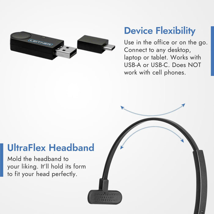 USB-A and USB-C Dongle and UltraFlex Headband