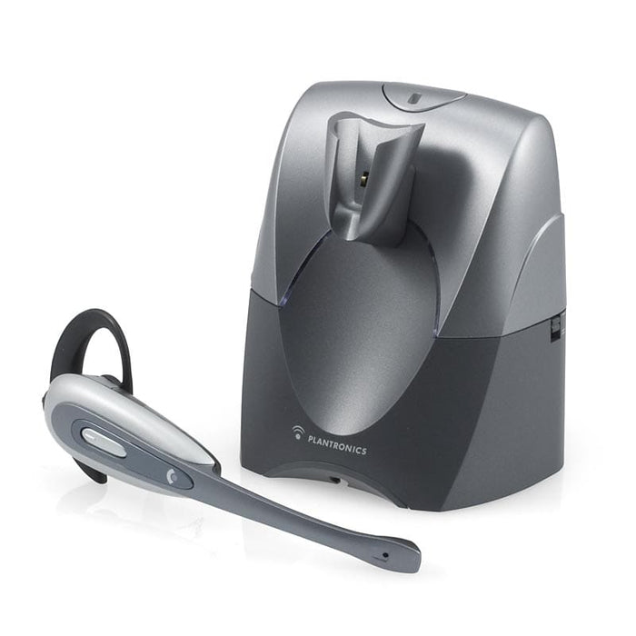 Plantronics CS55 wireless headset shown with over-the-head wearing style