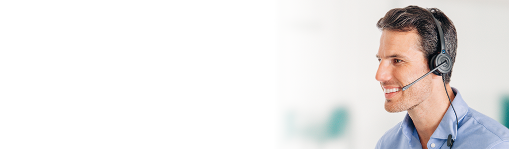 Man wearing Leitner wired headset