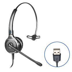 Corded USB-A headset with mute on cord