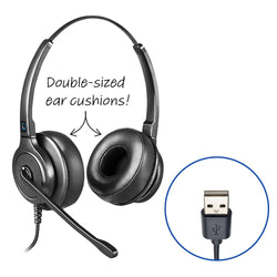 Leitner XL ear cushion corded USB-A headset