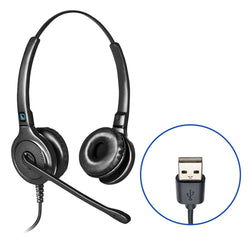 Leitner dual ear corded USB-A headset