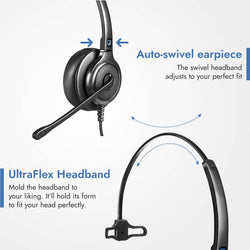 Leitner LH250XL ultraflex headband perfect fit auto swivel earpiece