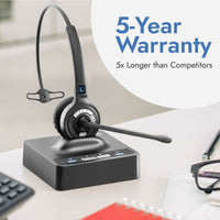 Leitner LH270 wireless headset with 5-year warranty and lifetime product support