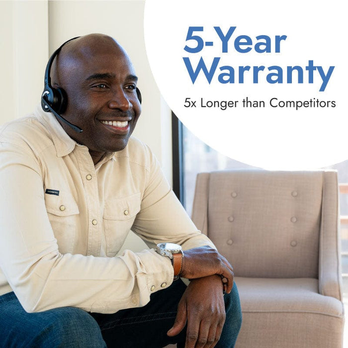 Leitner LH375 wireless headset with 5-year warranty and lifetime product support
