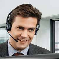 The DW Pro2 headset works with both your office phone and computer