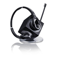 The DW Pro2 wireless headset and charging base