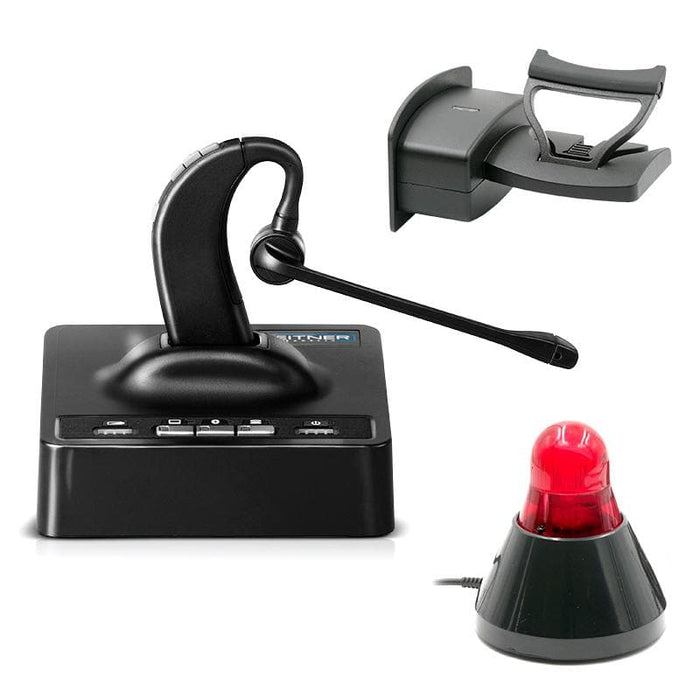 Leitner LH380 Bluetooth wireless headset executive bundle with lifter and BusyBuddy busy light