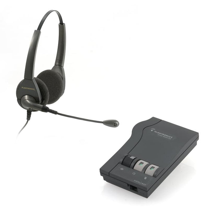 The Plantronics H101N corded headset with included M22 amplifier