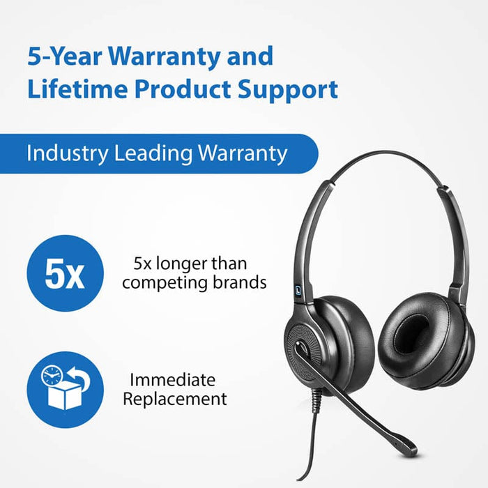 LH245XL super reliable contact center headset 5 year warranty full replacement