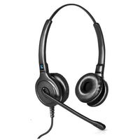 Leitner LH245 dual-ear call center corded headset for phone or computer