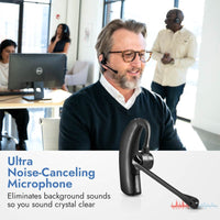 Leitner LH280 on-the-ear wireless headset with ultra noise-canceling microphone