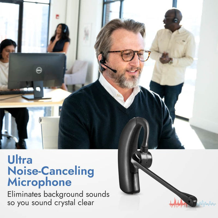 Leitner LH280 on-the-ear wireless headset with ultra noise-canceling microphone