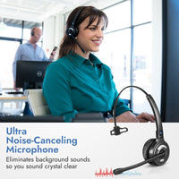 Leitner LH270 wireless headset with ultra noise-canceling microphone no background noise