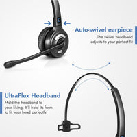 Leitner LH370 wireless headset with handset lifter UltraFlex Headband for extra comfort