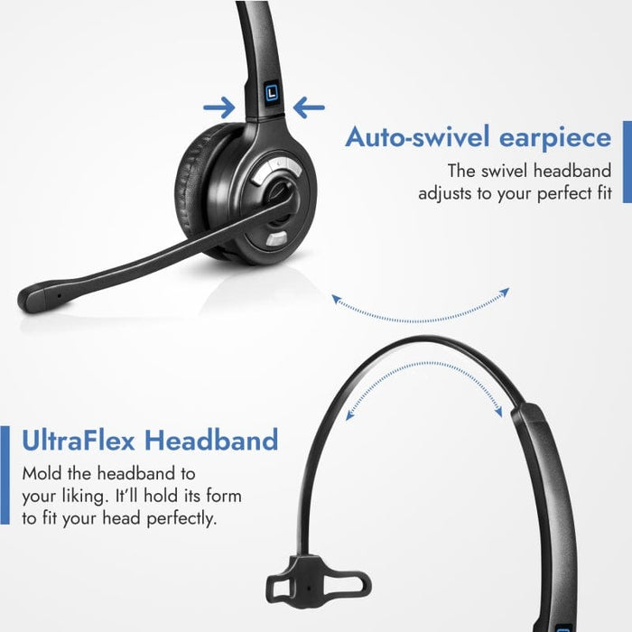 Leitner LH370 wireless headset with super comfortable UltraFlex Headband