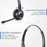 Leitner LH275 dual-ear wireless headset with comfortable UltraFlex headband