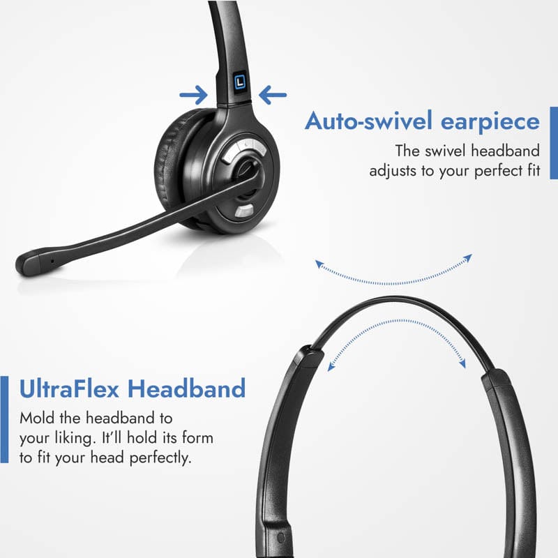 Leitner LH375 wireless headset super comfortable UltraFlex headband