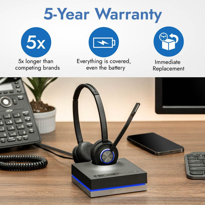 Leitner LH675 wireless headset 5-year full replacement warranty and lifetime product support