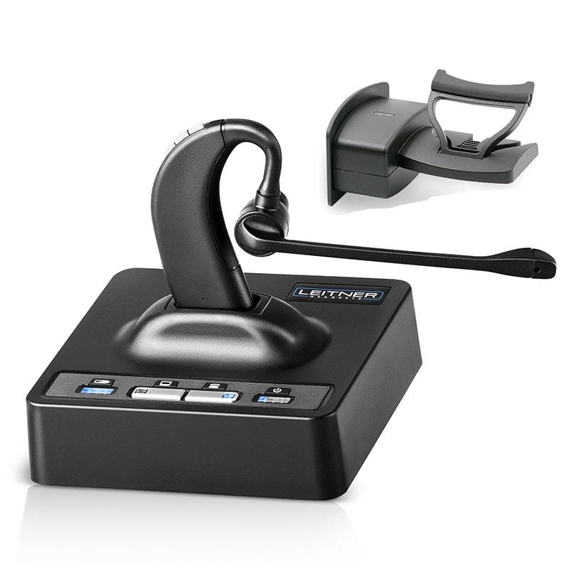 Leitner LH280 wireless home office headset with lifter for remote answering desk phones