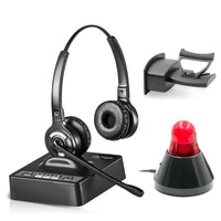 LH375 dual-ear wireless bluetooth, phone, and PC headset with lifter and busybuddy busy light
