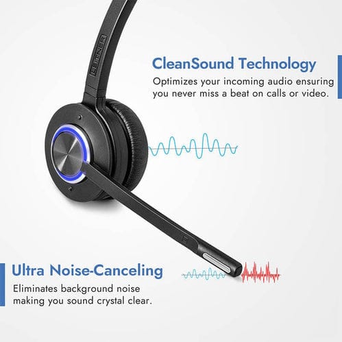 Leitner LH575 dual-ear wirless headset CleanSound and Ultra Noise-canceling microphone